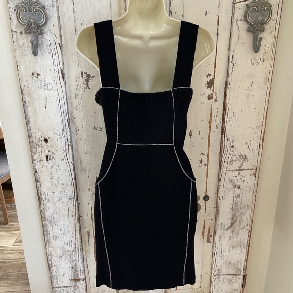 Ports 1961 Sz 10 Woman's Black Silver Metallic Silk Sheath Career Cocktail Dress - Picture 6 of 9